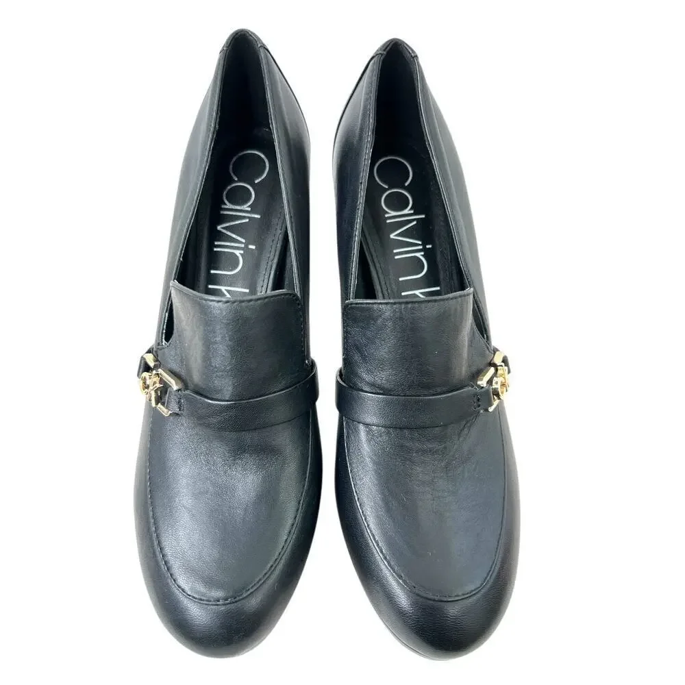 CALVIN KLEIN Pressy Platform Moc Leather Pumps 3